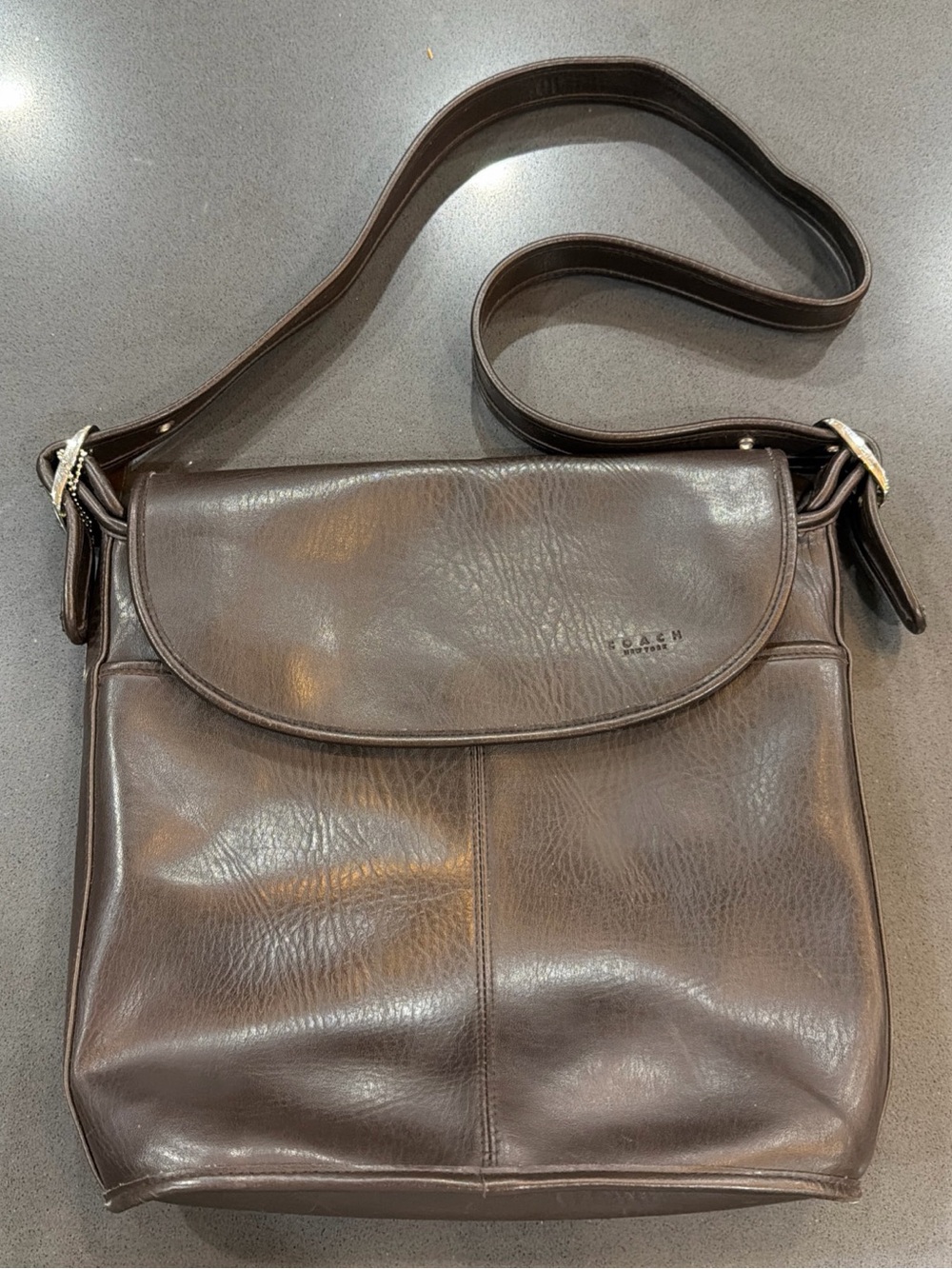 Vintage Coach 9085 Duffle Sac Brown Leather Shoulder Bag USA Made Excellent